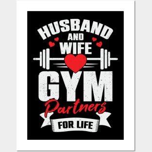 Husband And Wife Gym Partners For Life Posters and Art